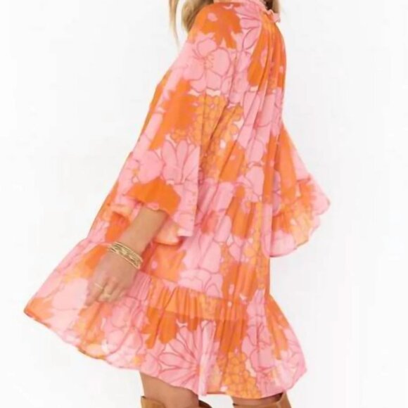 Show Me Your MuMu Pink and Orange Floral Mini Dress - Picture 3 of 6